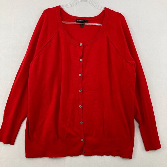 Lane Bryant size 26/28 Red Soft Comfy Lightweight Knit Button Cardigan Holiday - Picture 1 of 8